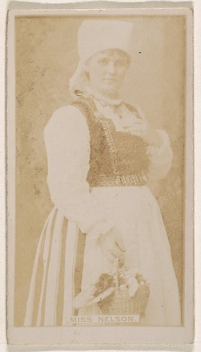 Miss Nelson, from the Actresses series (N245) issued by Kinney Brothers to promote Sweet Caporal Cigarettes
