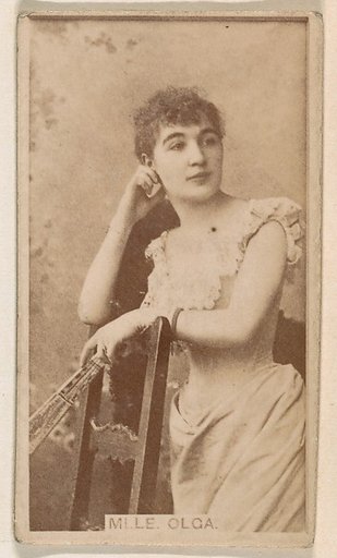 Mlle. Olga, from the Actresses series (N245) issued by Kinney Brothers to promote Sweet Caporal Cigarettes