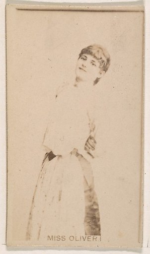 Miss Oliver, from the Actresses series (N245) issued by Kinney Brothers to promote Sweet Caporal Cigarettes