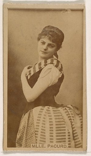Mlle. Pacurd, from the Actresses series (N245) issued by Kinney Brothers to promote Sweet Caporal Cigarettes