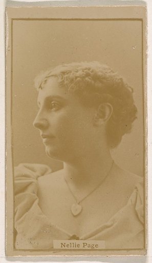 Nellie Page, from the Actresses series (N245) issued by Kinney Brothers to promote Sweet Caporal Cigarettes