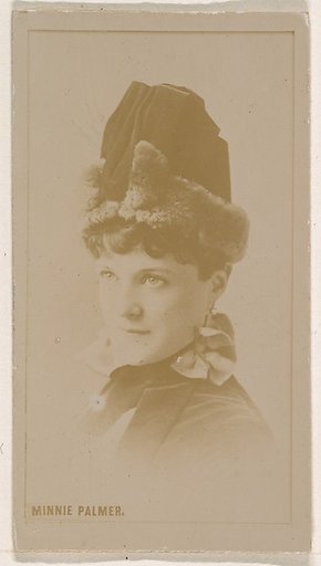 Minnie Palmer, from the Actresses series (N245) issued by Kinney Brothers to promote Sweet Caporal Cigarettes
