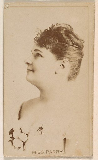 Miss Parry, from the Actresses series (N245) issued by Kinney Brothers to promote Sweet Caporal Cigarettes