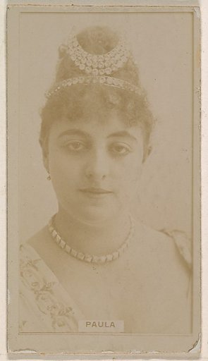 Miss Paula, from the Actresses series (N245) issued by Kinney Brothers to promote Sweet Caporal Cigarettes