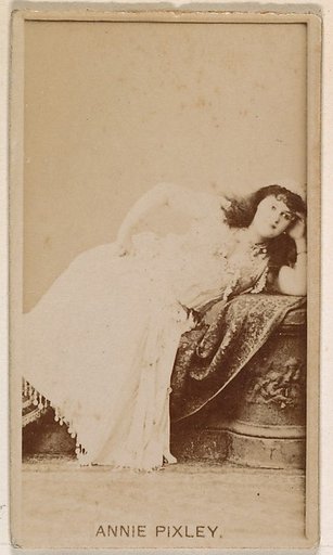 Annie Pixley, from the Actresses series (N245) issued by Kinney Brothers to promote Sweet Caporal Cigarettes