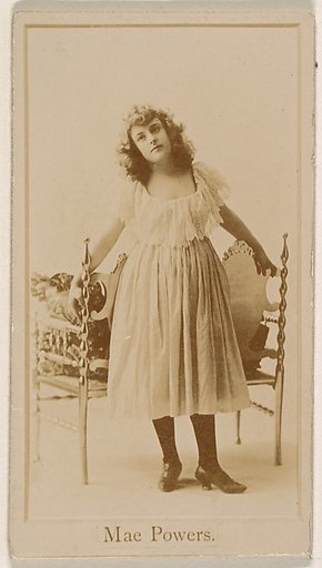 Mae Powers, from the Actresses series (N245) issued by Kinney Brothers to promote Sweet Caporal Cigarettes