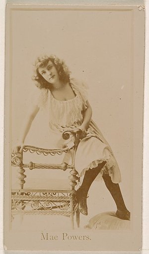 Mae Powers, from the Actresses series (N245) issued by Kinney Brothers to promote Sweet Caporal Cigarettes