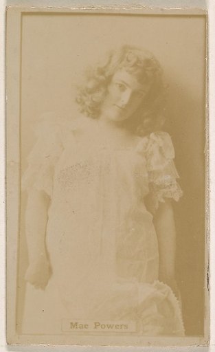 Mae Powers, from the Actresses series (N245) issued by Kinney Brothers to promote Sweet Caporal Cigarettes