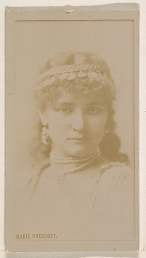 Marie Prescott, from the Actresses series (N245) issued by Kinney Brothers to promote Sweet Caporal Cigarettes