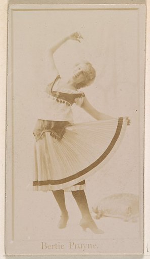 Bertie Pruyne, from the Actresses series (N245) issued by Kinney Brothers to promote Sweet Caporal Cigarettes