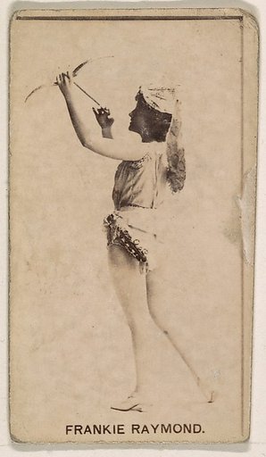 Frankie Raymond, from the Actresses series (N245) issued by Kinney Brothers to promote Sweet Caporal Cigarettes