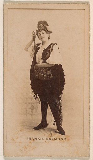 Frankie Raymond, from the Actresses series (N245) issued by Kinney Brothers to promote Sweet Caporal Cigarettes