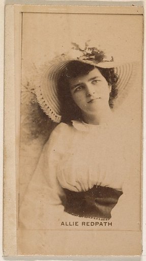 Allie Redpath, from the Actresses series (N245) issued by Kinney Brothers to promote Sweet Caporal Cigarettes
