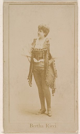 Bertha Ricci, from the Actresses series (N245) issued by Kinney Brothers to promote Sweet Caporal Cigarettes