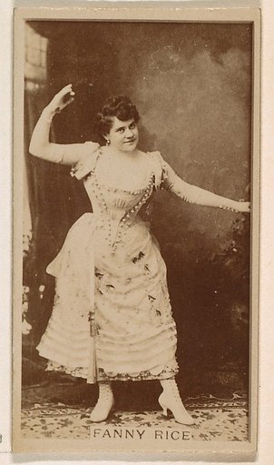 Fanny Rice, from the Actresses series (N245) issued by Kinney Brothers to promote Sweet Caporal Cigarettes
