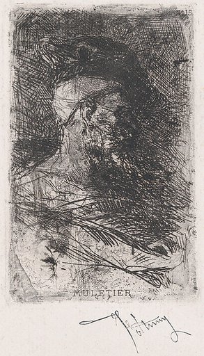 Head of a muleteer facing right