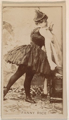 Fanny Rice, from the Actresses series (N245) issued by Kinney Brothers to promote Sweet Caporal Cigarettes