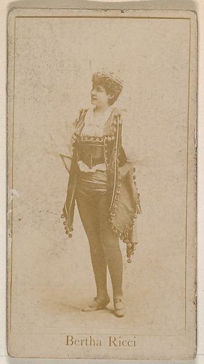 Bertha Rice, from the Actresses series (N245) issued by Kinney Brothers to promote Sweet Caporal Cigarettes