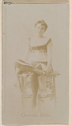 Queenie Rich, from the Actresses series (N245) issued by Kinney Brothers to promote Sweet Caporal Cigarettes