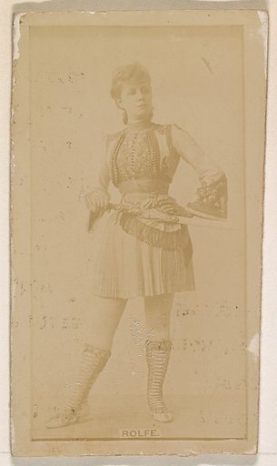 Miss Rolfe, from the Actresses series (N245) issued by Kinney Brothers to promote Sweet Caporal Cigarettes