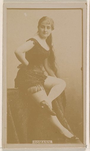 Miss Romann, from the Actresses series (N245) issued by Kinney Brothers to promote Sweet Caporal Cigarettes