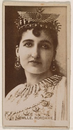 Mlle. Rordame, from the Actresses series (N245) issued by Kinney Brothers to promote Sweet Caporal Cigarettes