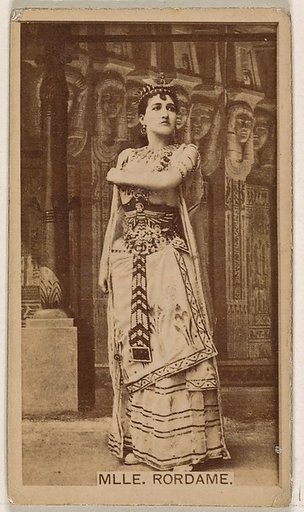 Mlle. Rordame, from the Actresses series (N245) issued by Kinney Brothers to promote Sweet Caporal Cigarettes