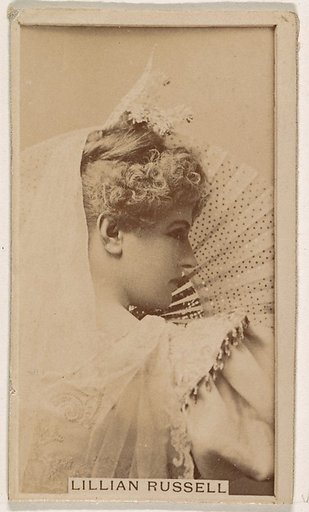 Lillian Russell, from the Actresses series (N245) issued by Kinney Brothers to promote Sweet Caporal Cigarettes
