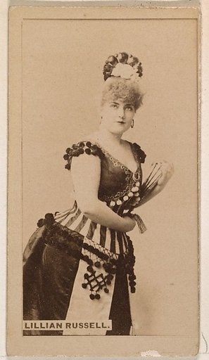 Lillian Russell, from the Actresses series (N245) issued by Kinney Brothers to promote Sweet Caporal Cigarettes