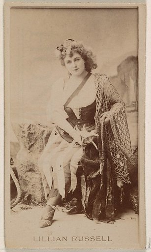 Lillian Russell, from the Actresses series (N245) issued by Kinney Brothers to promote Sweet Caporal Cigarettes