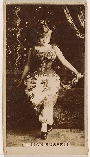 Lillian Russell, from the Actresses series (N245) issued by Kinney Brothers to promote Sweet Caporal Cigarettes