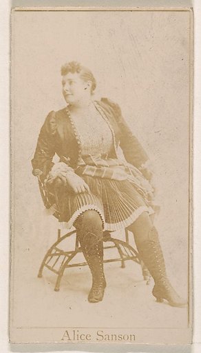 Alice Sanson, from the Actresses series (N245) issued by Kinney Brothers to promote Sweet Caporal Cigarettes