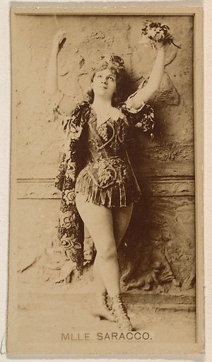 Mlle. Elisa Saracco, from the Actresses series (N245) issued by Kinney Brothers to promote Sweet Caporal Cigarettes