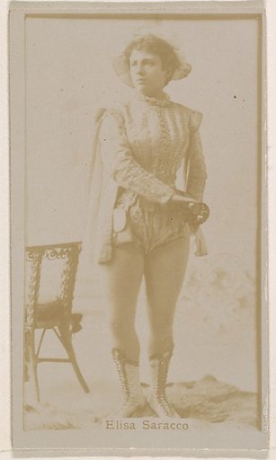 Mlle. Elisa Saracco, from the Actresses series (N245) issued by Kinney Brothers to promote Sweet Caporal Cigarettes
