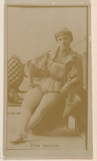 Mlle. Elisa Saracco, from the Actresses series (N245) issued by Kinney Brothers to promote Sweet Caporal Cigarettes