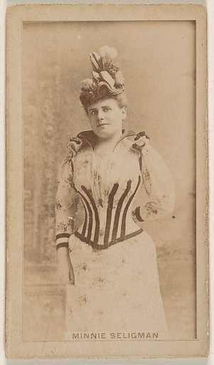 Minnie Seligman, from the Actresses series (N245) issued by Kinney Brothers to promote Sweet Caporal Cigarettes