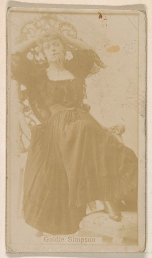 Goldie Simpson, from the Actresses series (N245) issued by Kinney Brothers to promote Sweet Caporal Cigarettes