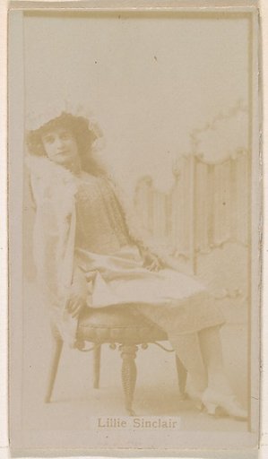 Lilie Sinclair, from the Actresses series (N245) issued by Kinney Brothers to promote Sweet Caporal Cigarettes
