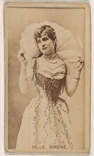 Mlle. Sirene, from the Actresses series (N245) issued by Kinney Brothers to promote Sweet Caporal Cigarettes