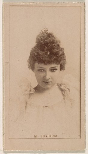 M. Stevenson, from the Actresses series (N245) issued by Kinney Brothers to promote Sweet Caporal Cigarettes