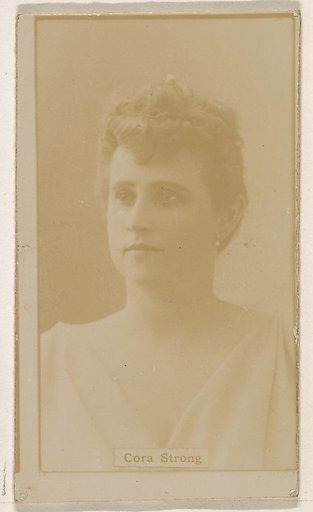 Cora Strong, from the Actresses series (N245) issued by Kinney Brothers to promote Sweet Caporal Cigarettes