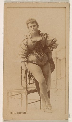 Cora Strong, from the Actresses series (N245) issued by Kinney Brothers to promote Sweet Caporal Cigarettes
