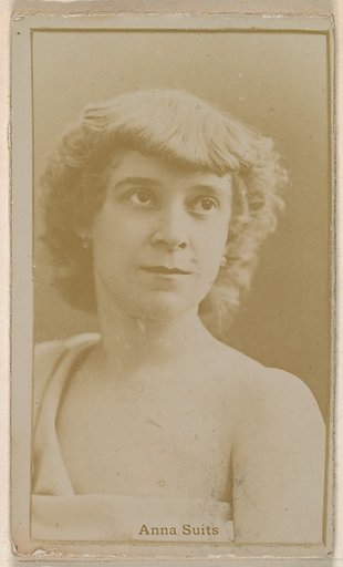 Anna Suits, from the Actresses series (N245) issued by Kinney Brothers to promote Sweet Caporal Cigarettes