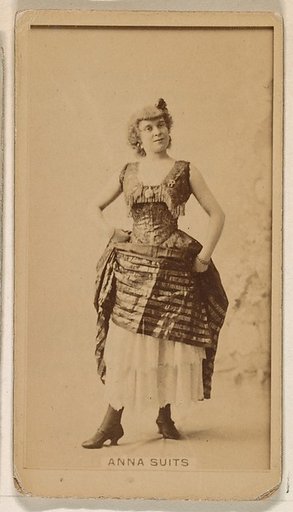 Anna Suits, from the Actresses series (N245) issued by Kinney Brothers to promote Sweet Caporal Cigarettes