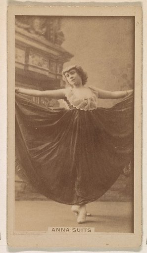 Anna Suits, from the Actresses series (N245) issued by Kinney Brothers to promote Sweet Caporal Cigarettes