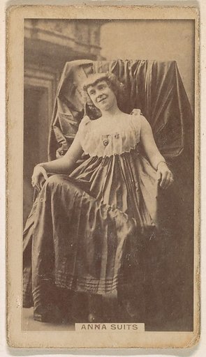 Anna Suits, from the Actresses series (N245) issued by Kinney Brothers to promote Sweet Caporal Cigarettes