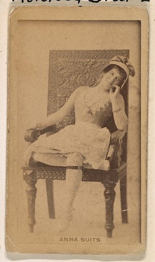 Anna Suits, from the Actresses series (N245) issued by Kinney Brothers to promote Sweet Caporal Cigarettes