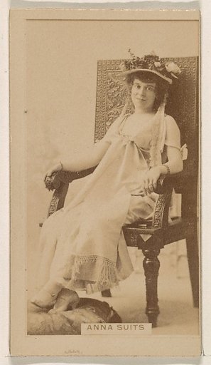 Anna Suits, from the Actresses series (N245) issued by Kinney Brothers to promote Sweet Caporal Cigarettes