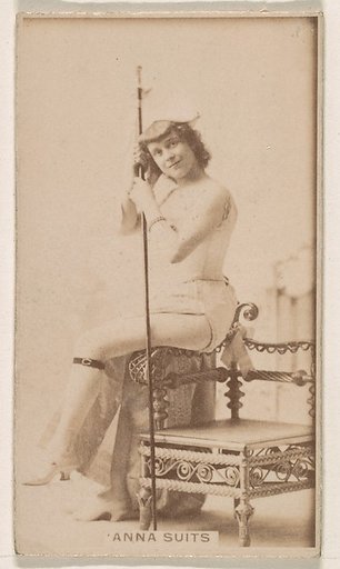 Anna Suits, from the Actresses series (N245) issued by Kinney Brothers to promote Sweet Caporal Cigarettes