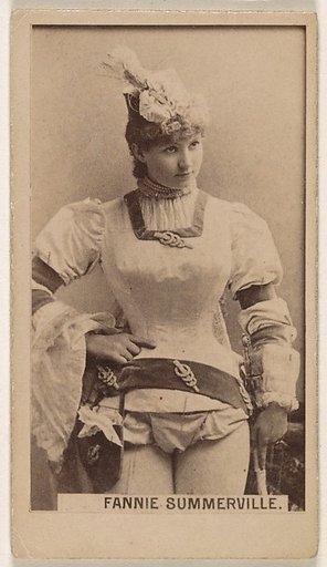 Miss Fannie Summerville, from the Actresses series (N245) issued by Kinney Brothers to promote Sweet Caporal Cigarettes
